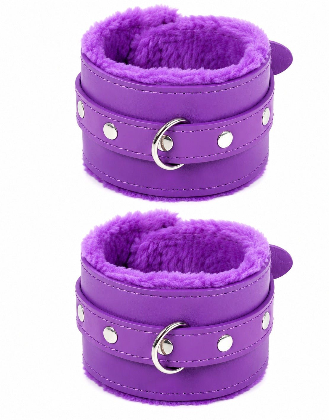 Adjustable Plush Faux Fur Wrist Cuffs – Soft Role-Play Accessory with Ribbon Tie for Couples