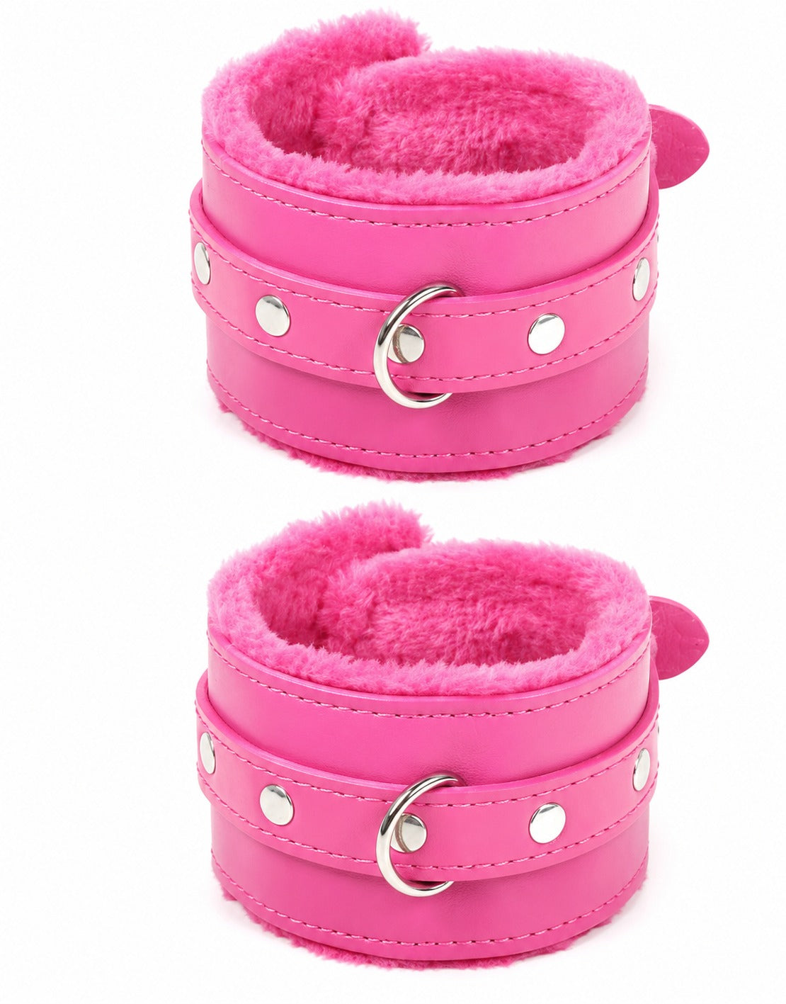 Adjustable Plush Faux Fur Wrist Cuffs – Soft Role-Play Accessory with Ribbon Tie for Couples