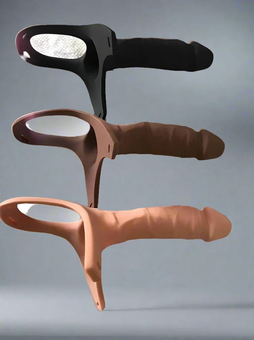 Silicone Curved Hollow Strap-On Condom