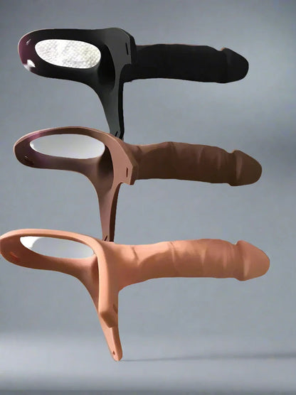 Silicone Curved Hollow Strap-On Condom